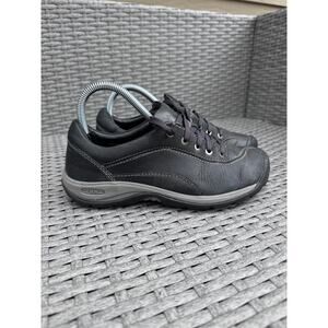Keen Presidio II Hiking Shoes Sneakers Low Top Leather Black Gray Womens‎ Size 7